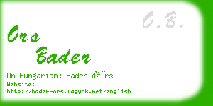 ors bader business card